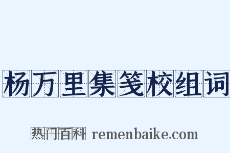 杨万里集笺校组词是什么意思的图片